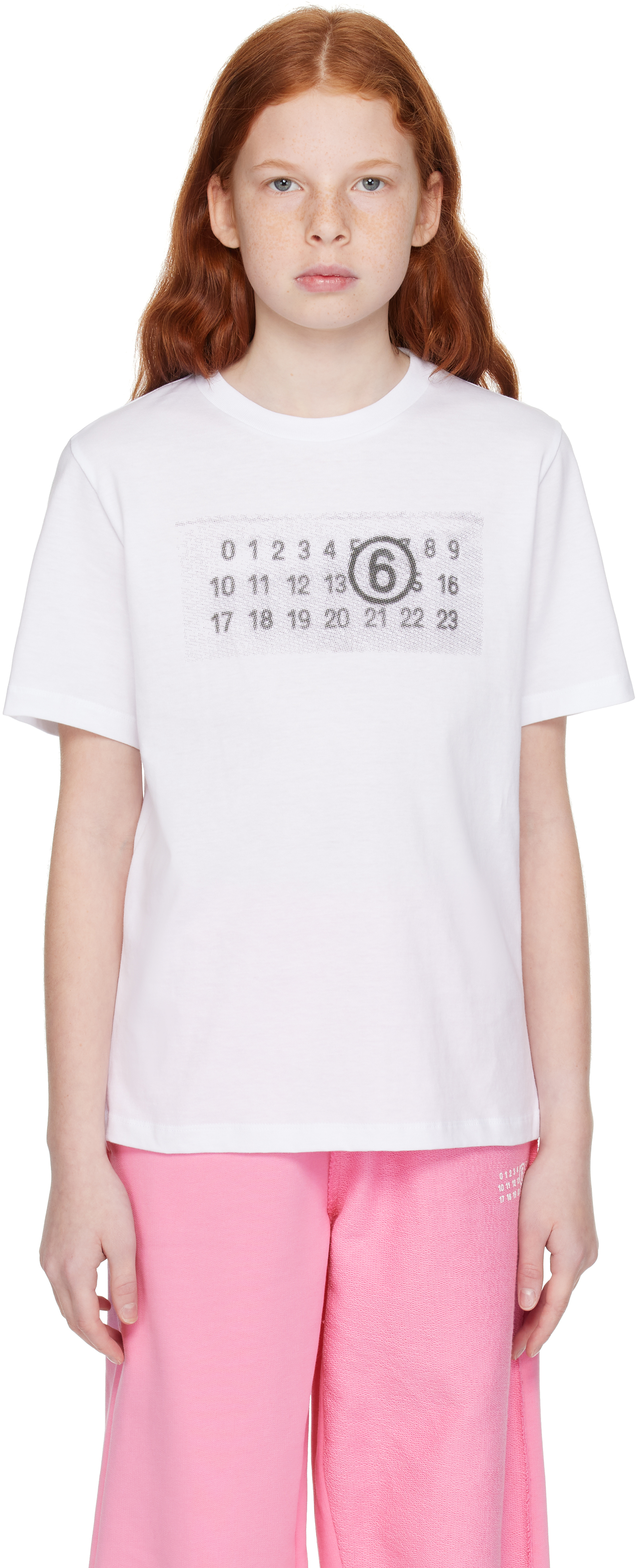 

Детская футболка с логотипом MM6 Maison Margiela, белый