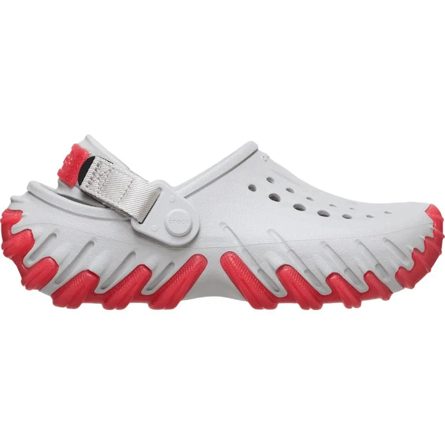 Сабо детские с ремешком Crocs серо-красные — фото 3