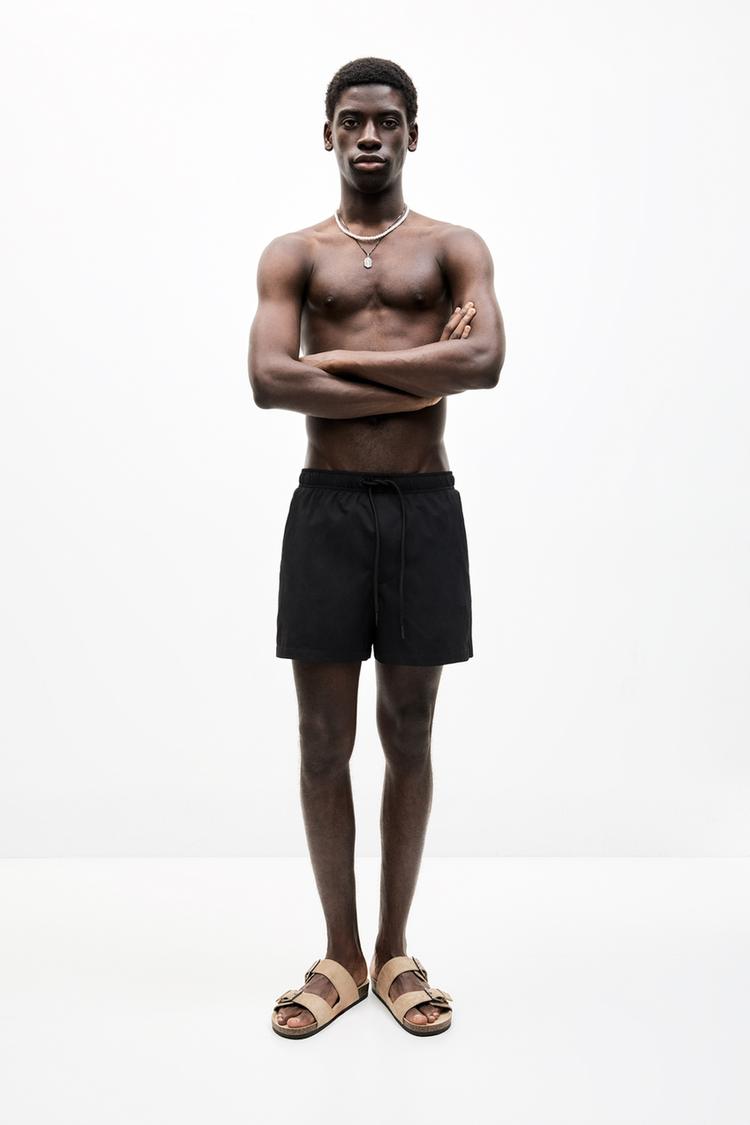 

Плавки из текстурированной ткани Pull And Bear, черный