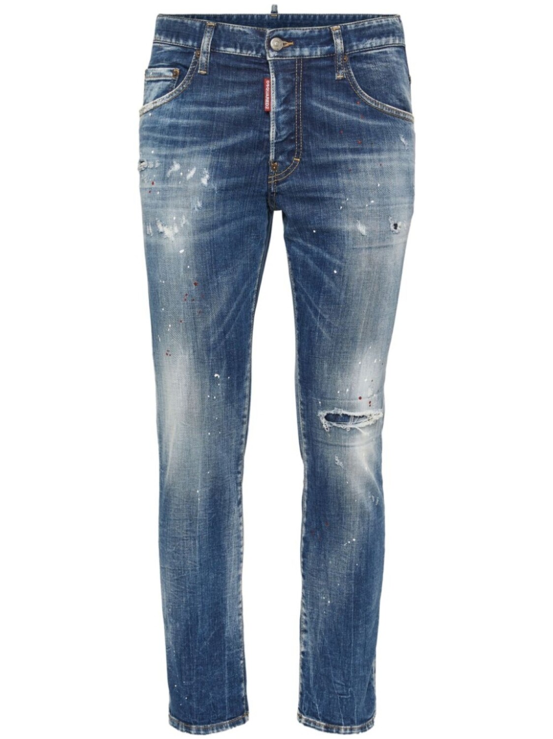 

Dsquared2 узкие джинсы с эффектом потертости, синий