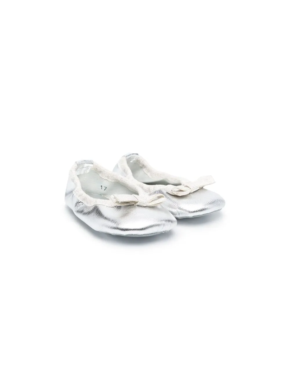 

Балетки с эффектом металлик Gallucci Kids, серебряный
