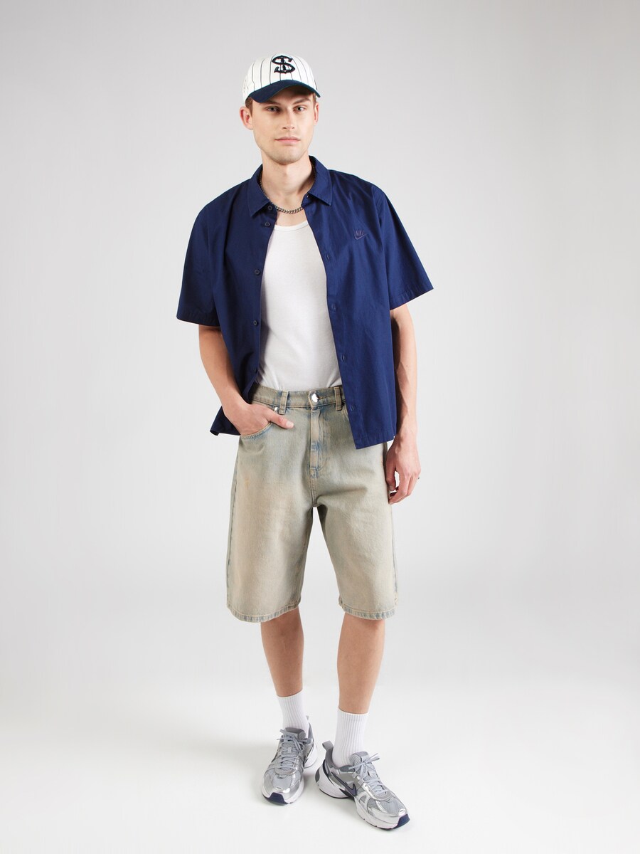 Рубашка на пуговицах Comfort fit Nike Sportswear Club, темно-синий — фото 4