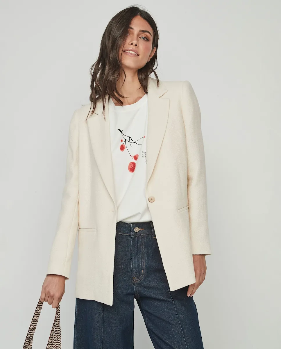 

Женский блейзер с накладными карманами из хлопковой ткани & Me Unlimited, цвет Crudo