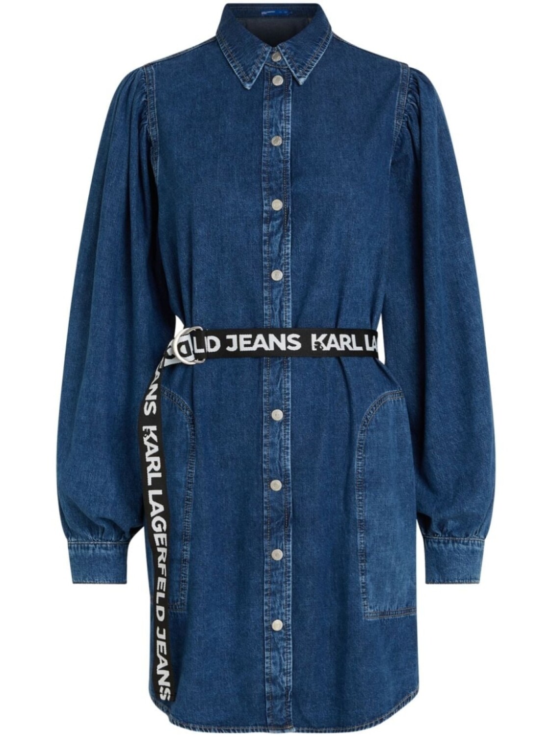 

Karl Lagerfeld Jeans платье-рубашка с поясом, синий