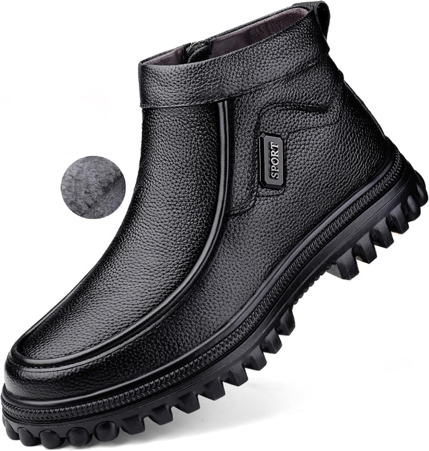 

Мужские черные кожаные ботинки на платформе Chelsea, модные высокие носки с круглым носком, водонепроницаемые, с нескользящей толстой подошвой, чукка, деловые и повседневные оксфорды, ботинки до щиколотки с молнией Bhdjk