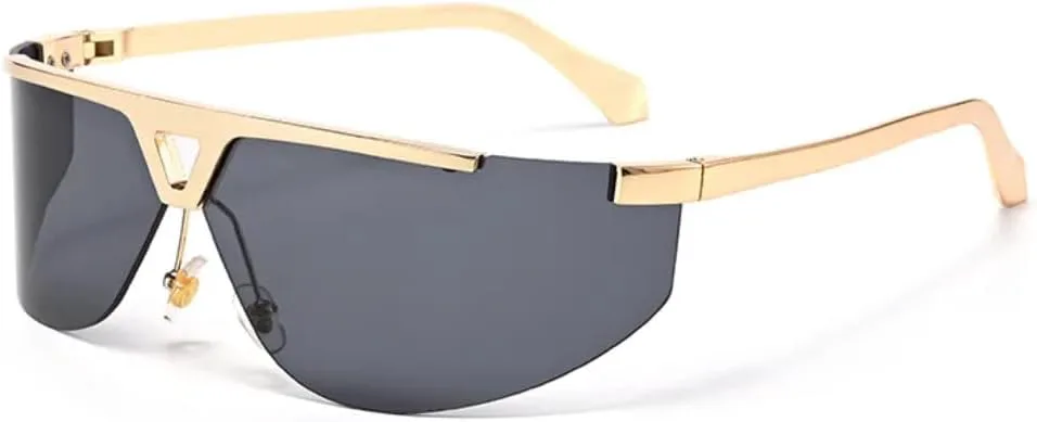 

Встроенные солнцезащитные очки для активного отдыха, модный тренд, безрамочные очки с металлическим зеркалом для вождения, премиум-класса TVTBBVV, Gold Black