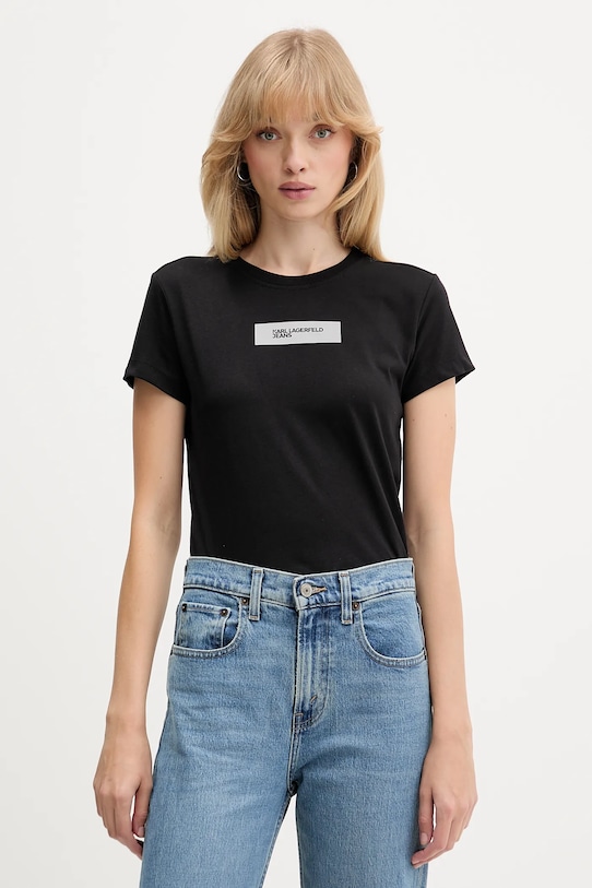 

Хлопковая футболка Karl Lagerfeld Jeans, черный