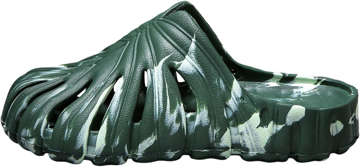 

MECH-ENG Мужские и женские садовые сабо, универсальная обувь для дома и улицы, классические тапочки, камуфляжные пляжные сандалии с поддержкой свода стопы, зеленый