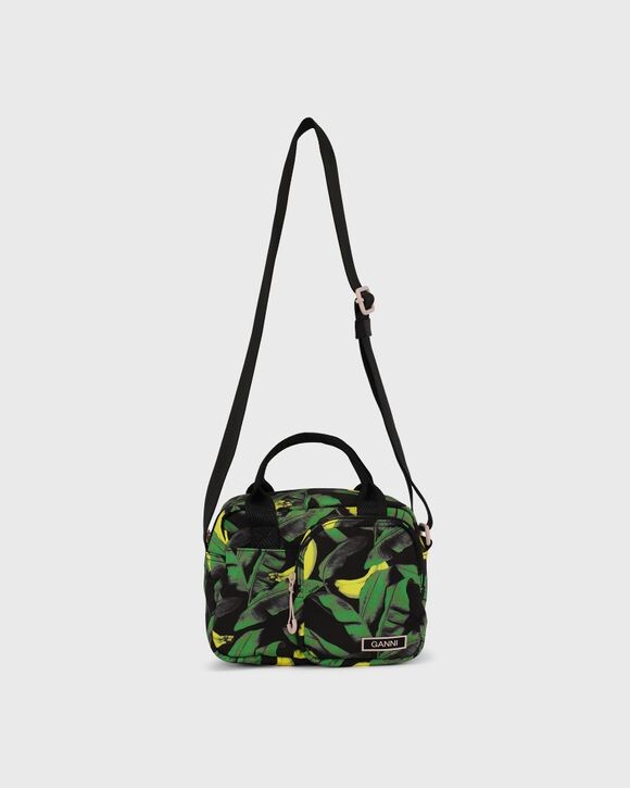 

Сумка Ganni Recycled Tech Festival Top Handle, цвет banana tree black