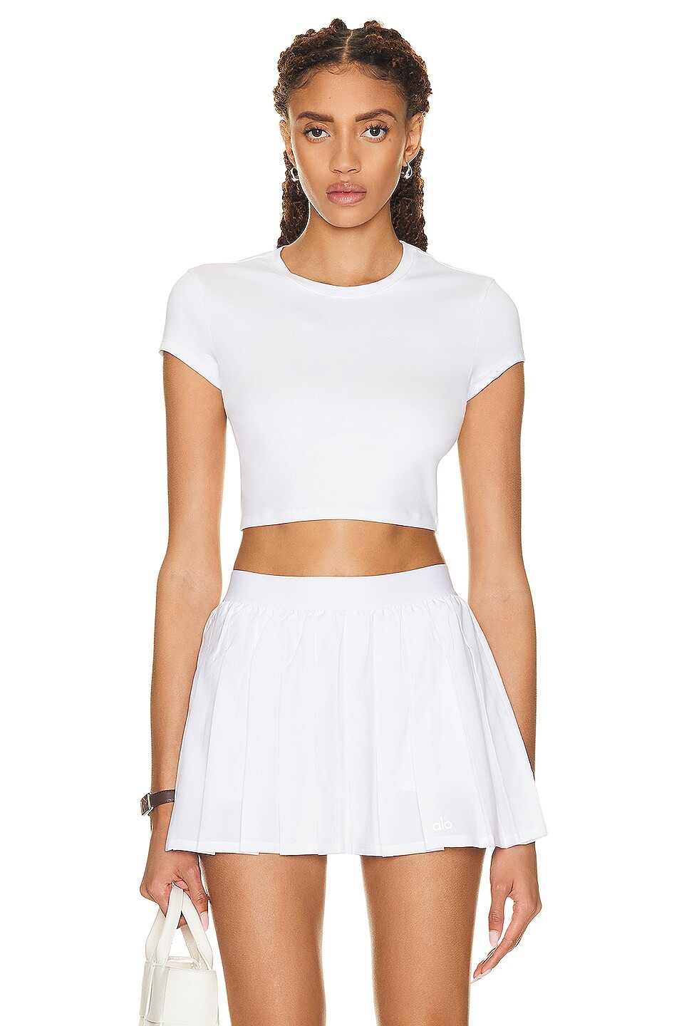 

Топ Alo Soft Crop Finesse Short Sleeve, белый