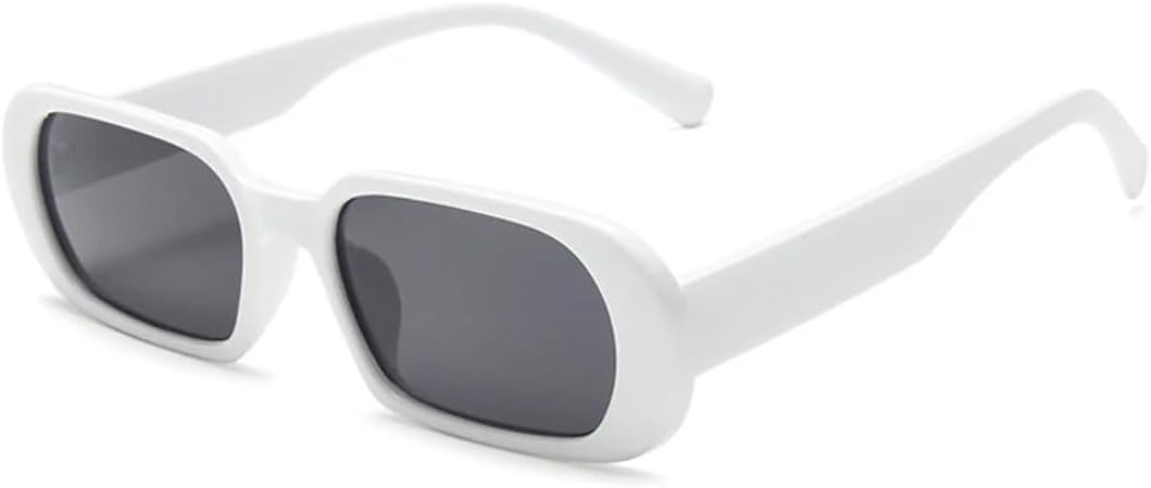 

Солнцезащитные очки с защитой от УФ-излучения UV400 | Маленькие овальные цветные линзы | Яркие линзы для занятий спортом на открытом воздухе и вождения DSVIGF, White Gray