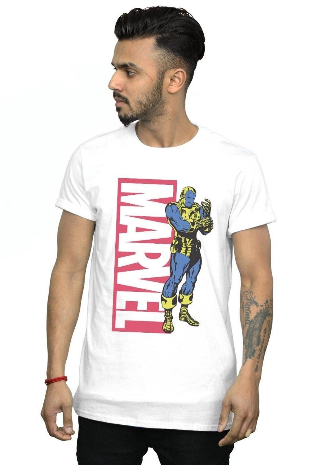 

Футболка с изображением поп-профиля Iron Man Marvel, белый