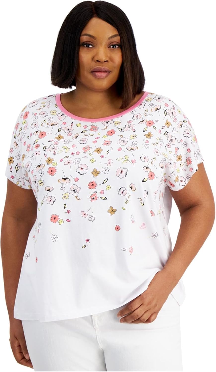 

Женская футболка с принтом в мелкий рисунок от Tommy Hilfiger, White, Белый, Женская футболка с принтом в мелкий рисунок от Tommy Hilfiger, White