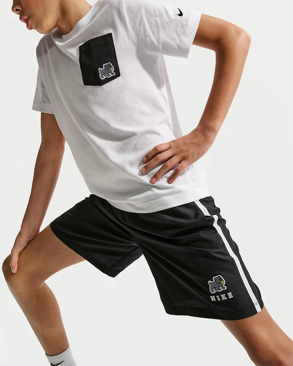 Детские (мальчиковые) тренировочные шорты Nike Dri-FIT Multi, Black/White — фото 4