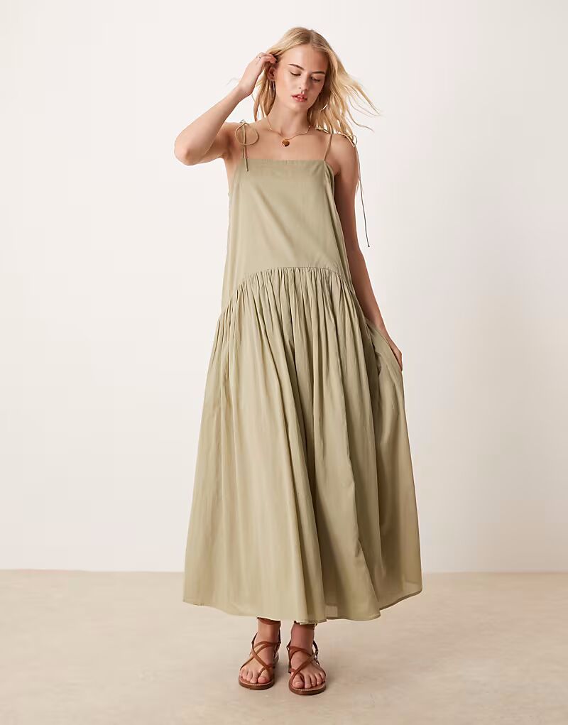

ASOS DESIGN Длинное платье с заниженной талией цвета «патти» ASOS Tall
