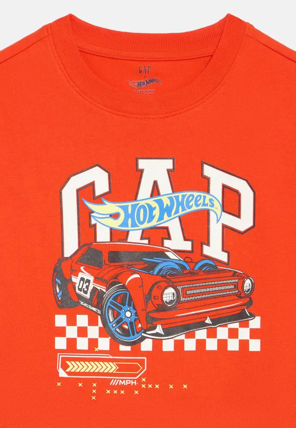 Детская футболка с длинными рукавами и принтом hot wheels. Gap, Orange — фото 3