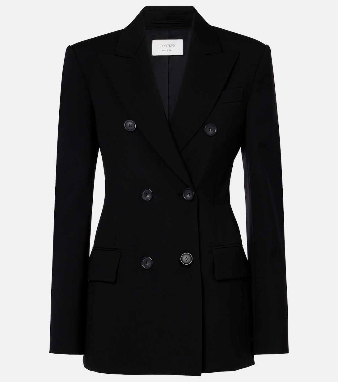 

Адамо двубортный шерстяной блейзер Sportmax, черный