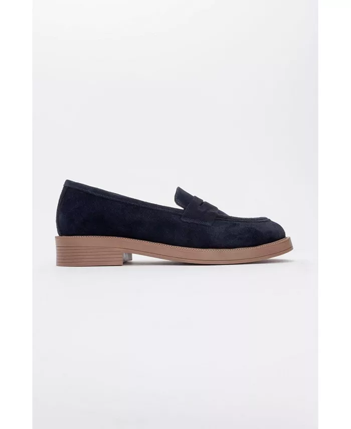 Балетки Bree Platform Penny Leather Loafer (женские) Forever & Always Shoes, синий — фото 2