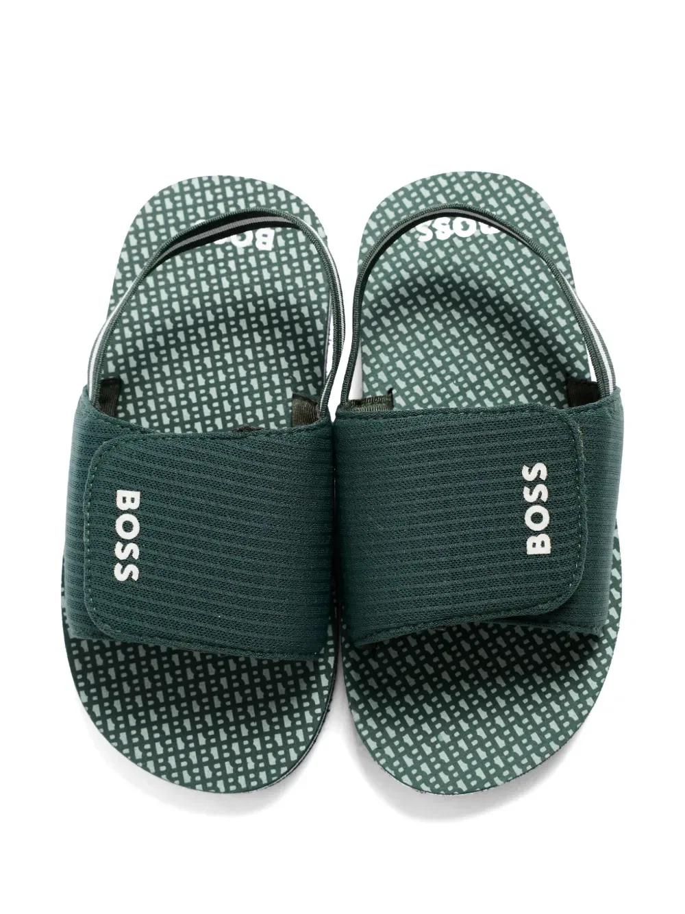 Сандалии с ремешками и логотипом Boss Kidswear, зеленый — фото 4
