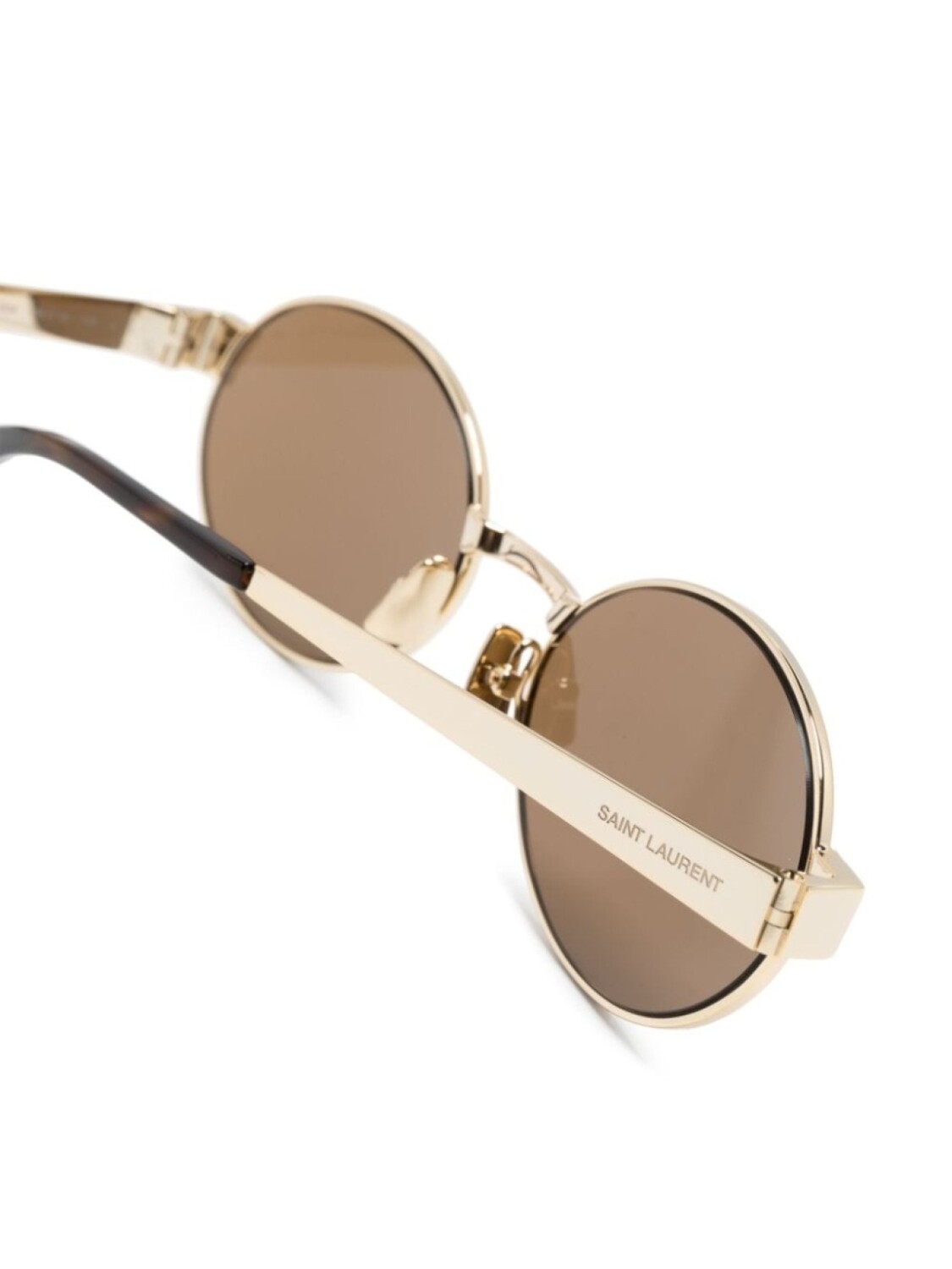 Saint Laurent Eyewear солнцезащитные очки 692 в овальной оправе, коричневый — фото 3