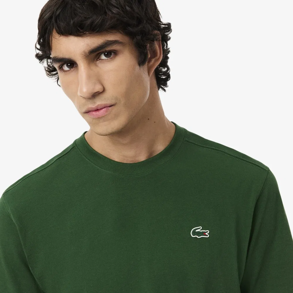 Мужская базовая тренировочная футболка зелёная от Lacoste — фото 2