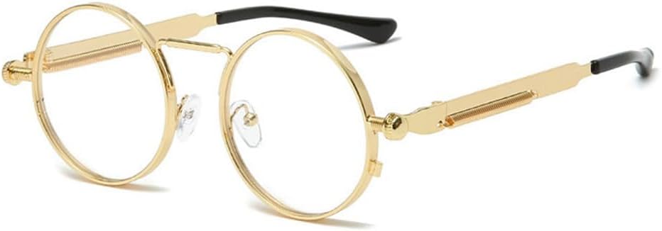 

Классические панк-солнцезащитные очки для женщин, зеркальные круглые металлические солнцезащитные очки с антибликовым покрытием, винтажные мужские очки для вождения, защита от УФ-излучения UV400 KTUCN, 11