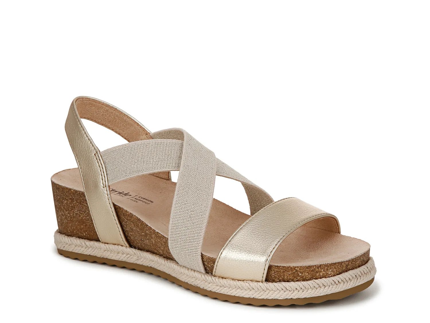 Сандалии LifeStride Breeze Wedge Sandal, Light Gold Metallic