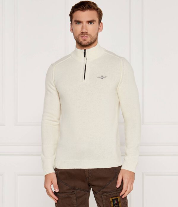 

Шерстяной свитер Regular fit Aeronautica Militare, экрю