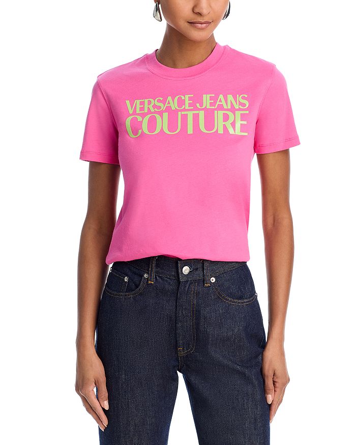 

Футболка с принтом логотипа Versace Jeans Couture, розовый