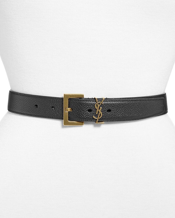 

Женский кожаный ремень с логотипом Saint Laurent