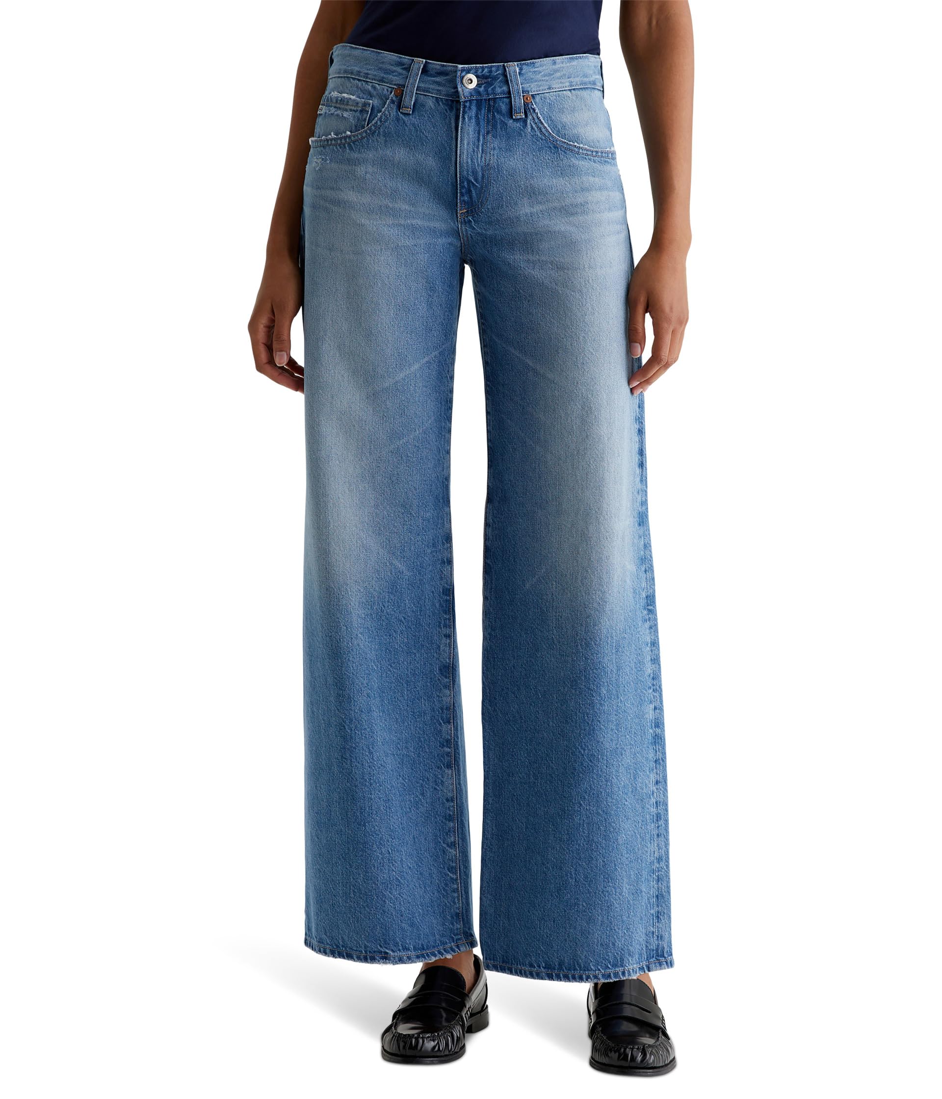 

Джинсы AG Jeans Adria Low Rise Baggy Wide Leg In Stockholm, Stockholm