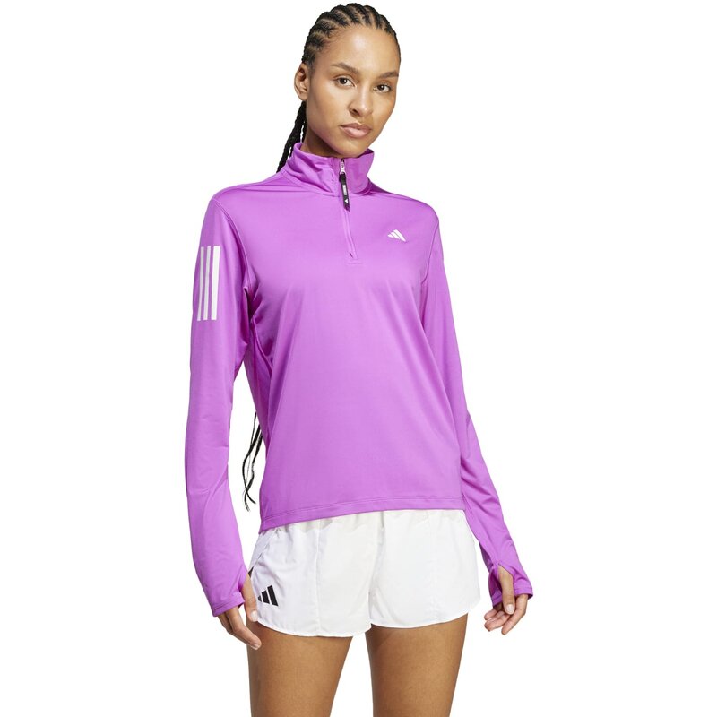 Толстовка Own the Run с застежкой-молнией на половину длины Adidas, цвет purbur — фото 2