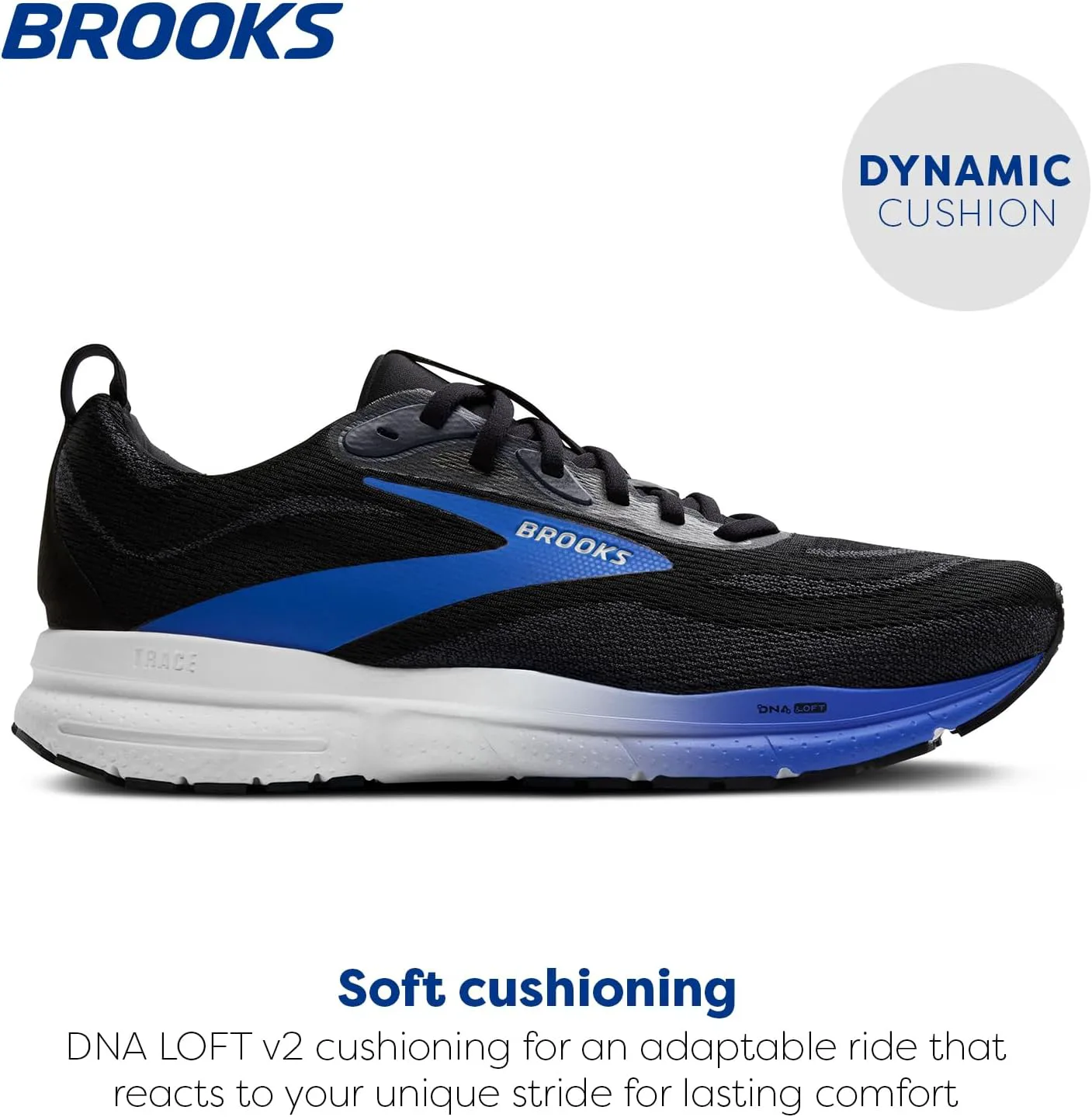 Мужские нейтральные беговые кроссовки Brooks Trace 4, черно-белый — фото 2