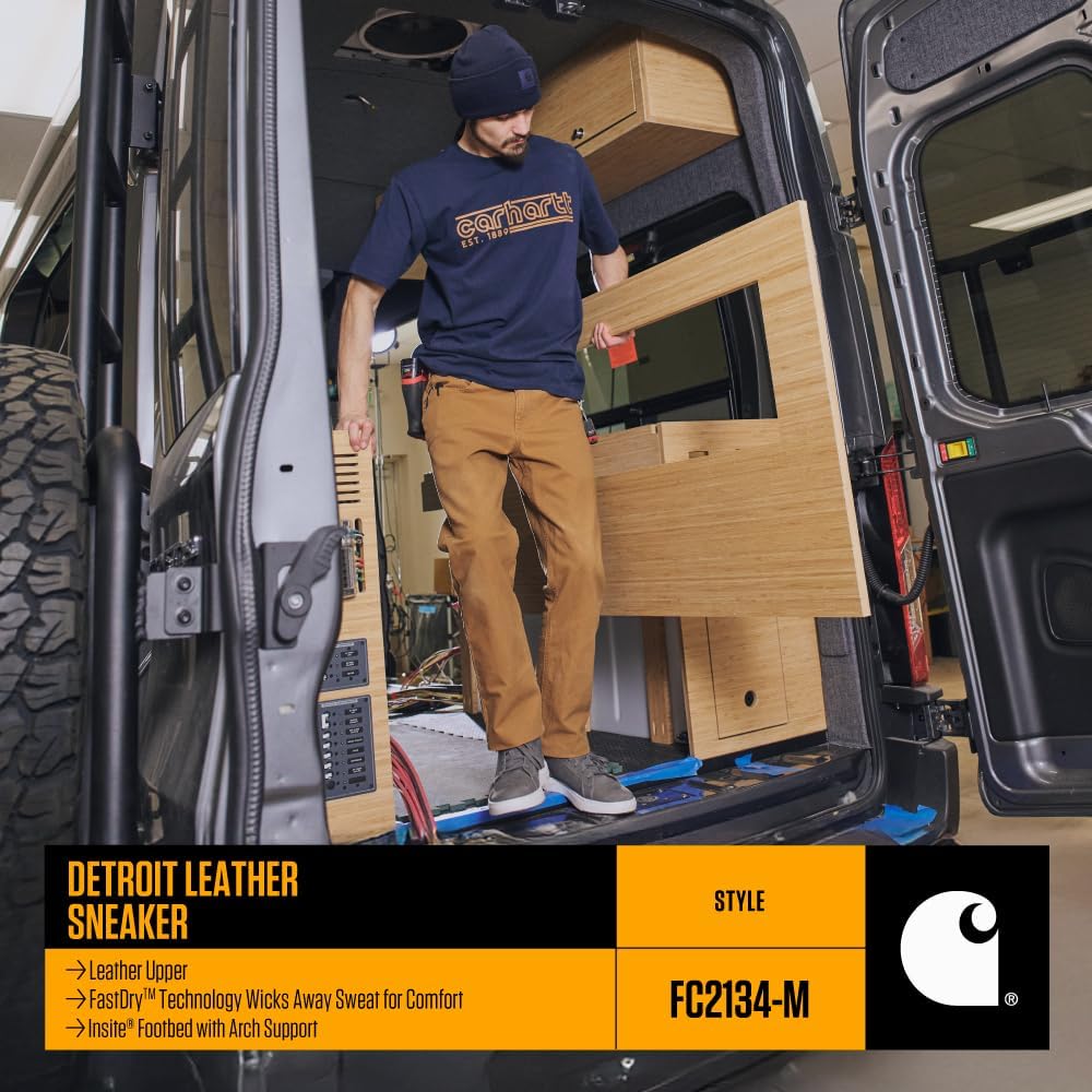 Carhartt мужские кеды Detroit Nano Toe из кожи, Brown — фото 4