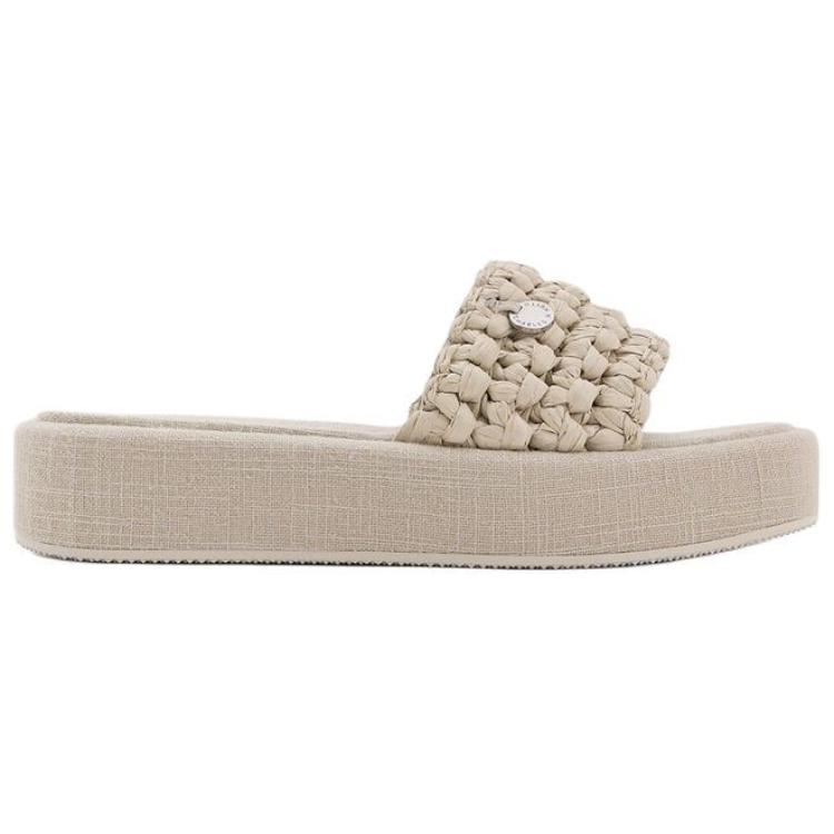 Сланцы на композитной подошве 4 см женские CHARLES&KEITH, меловой белый
