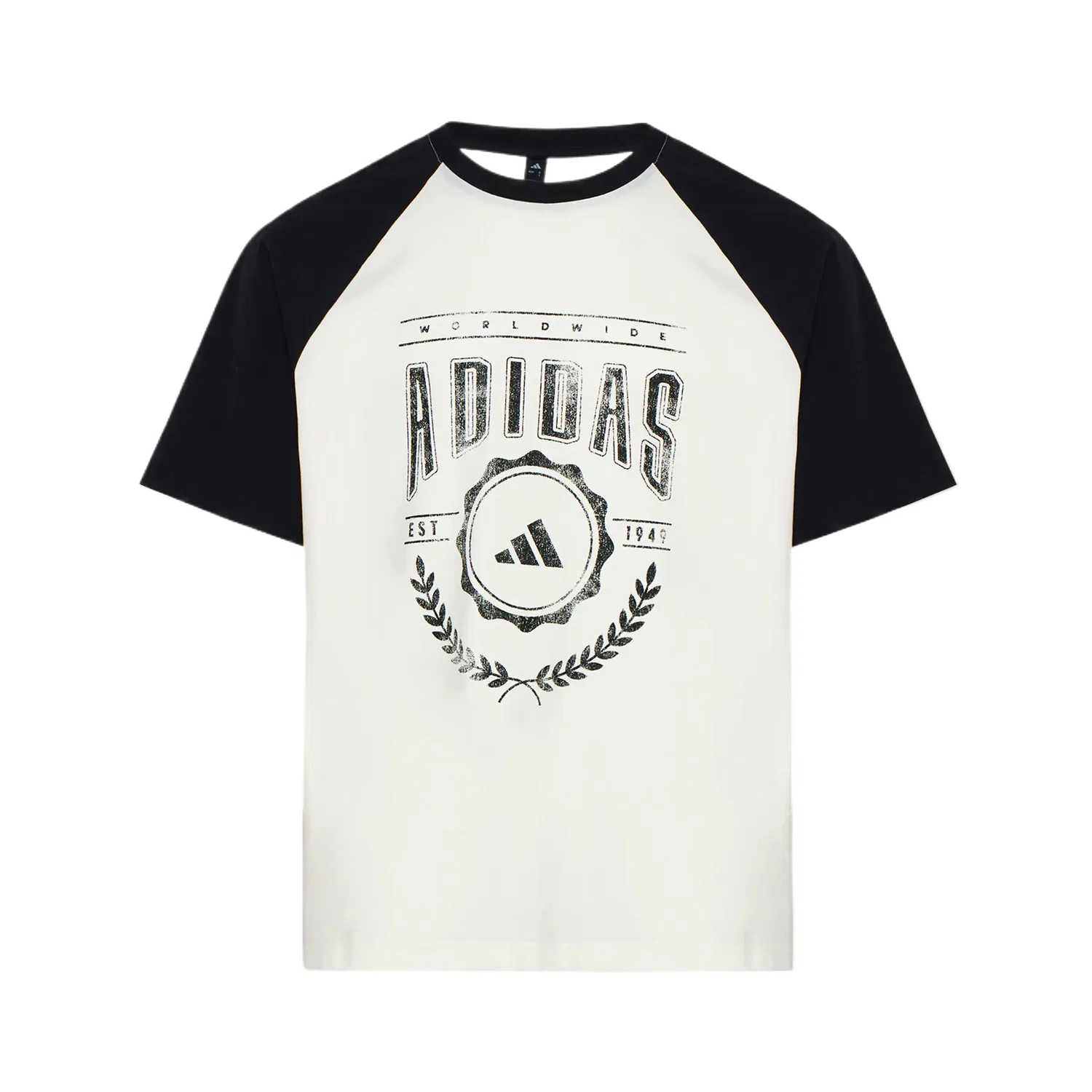 Футболка унисекс Jade White/Black с круглым вырезом Adidas