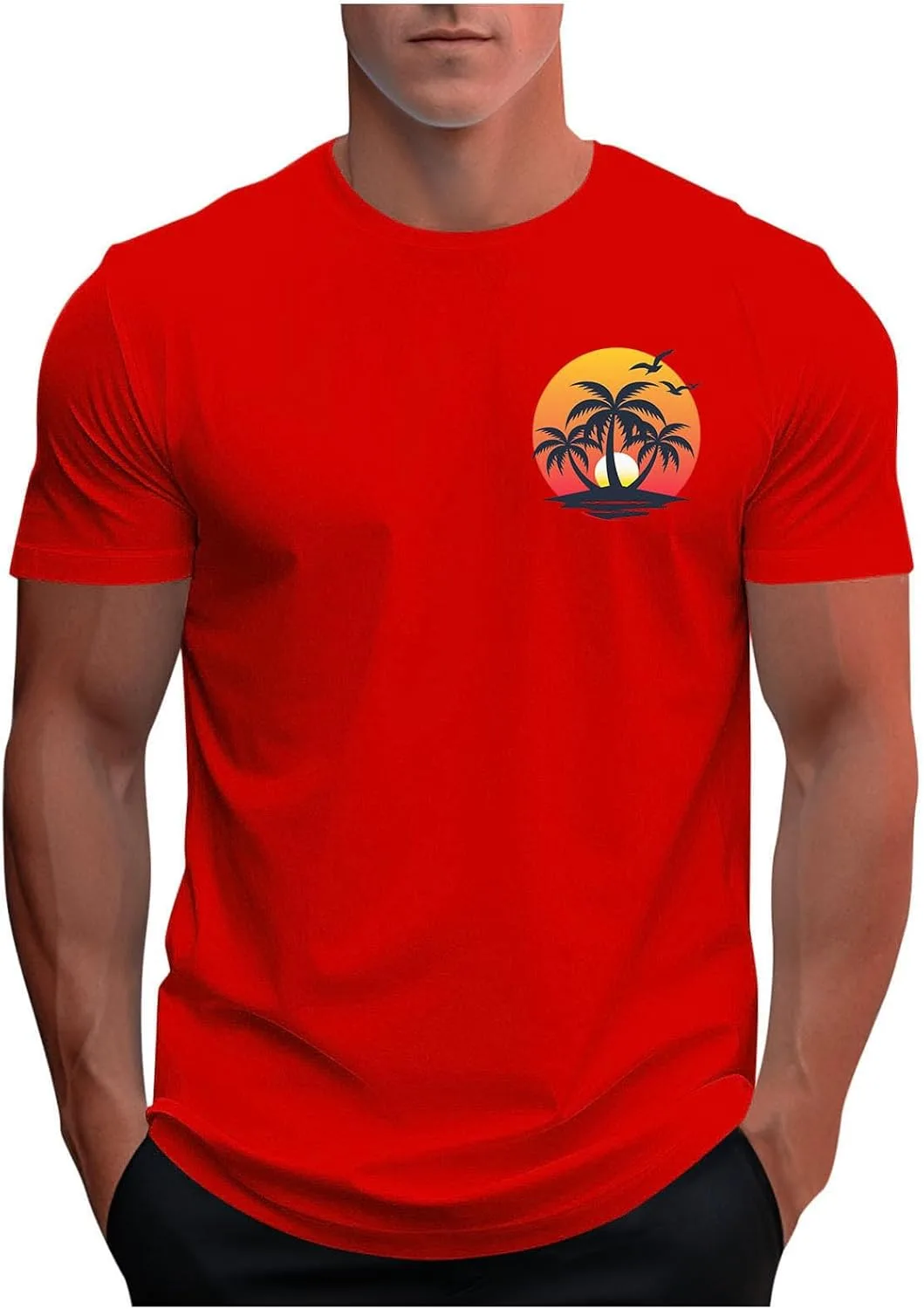 

Мужская гавайская футболка с принтом, короткий рукав, летняя Sdeycui