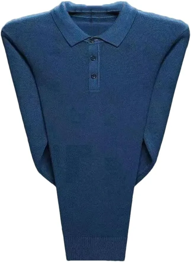 

Мужской свитер из смеси кашемира и хлопка, поло, крупный размер