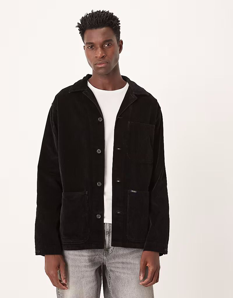 

Тяжелая черная рубашка с логотипом Polo Ralph Lauren