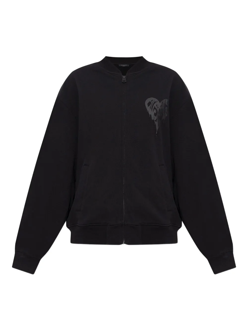 

Куртка-бомбер с принтом в виде сердца AllSaints, черный