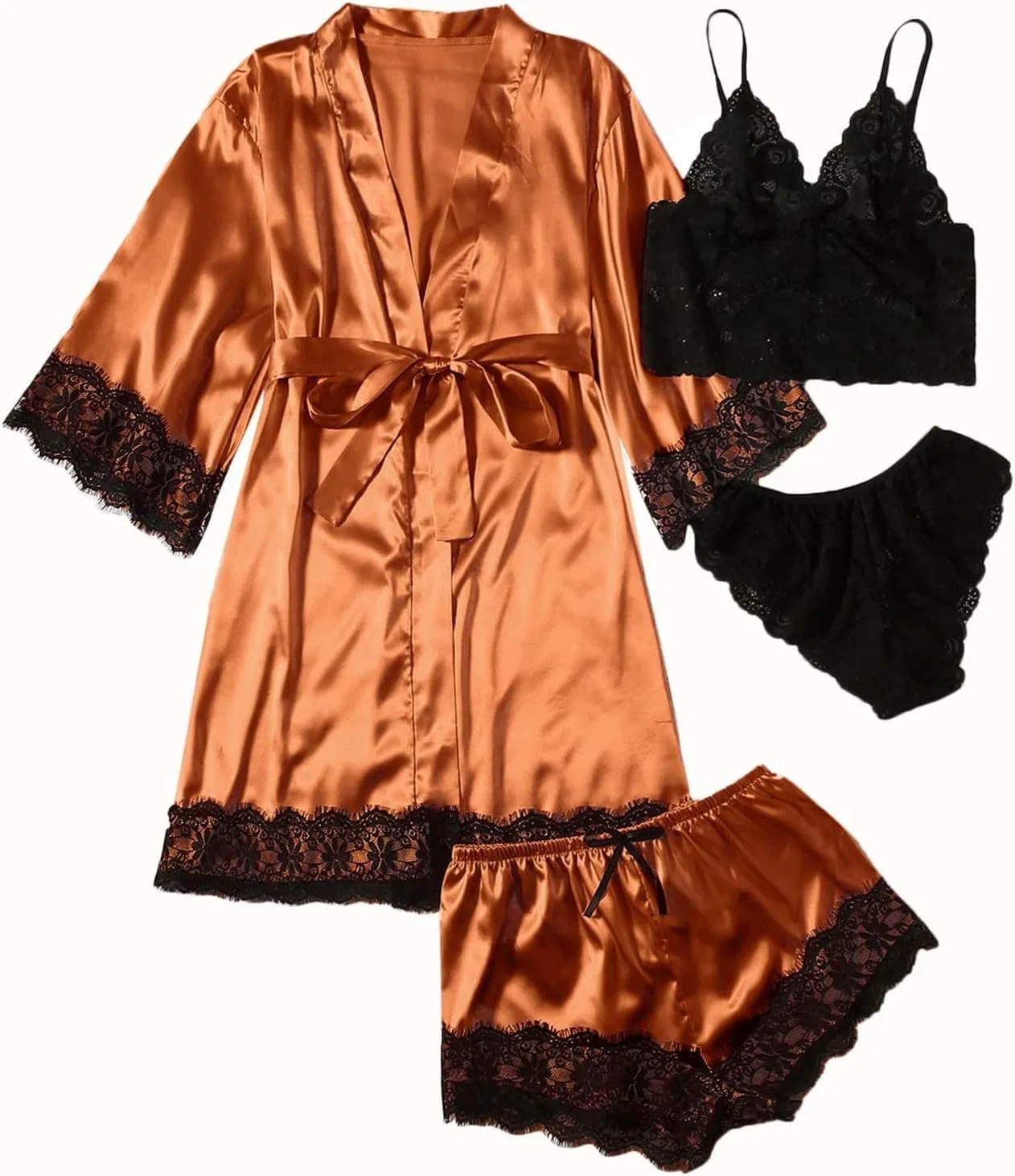 Комплект пижамы Silk Satin, оранжевый