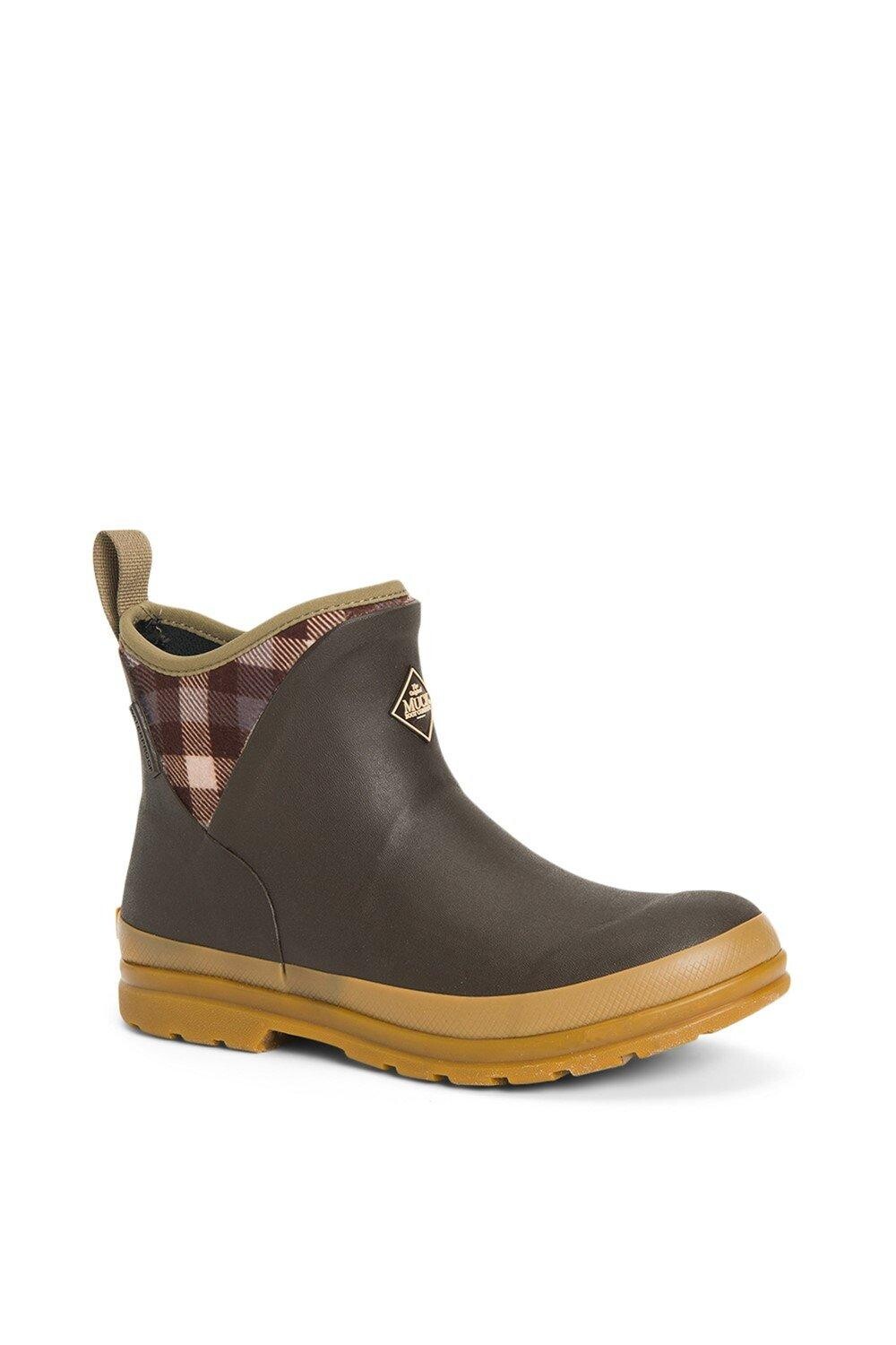 Женские резиновые сапоги Muck Boots короткие с принтом, коричневый
