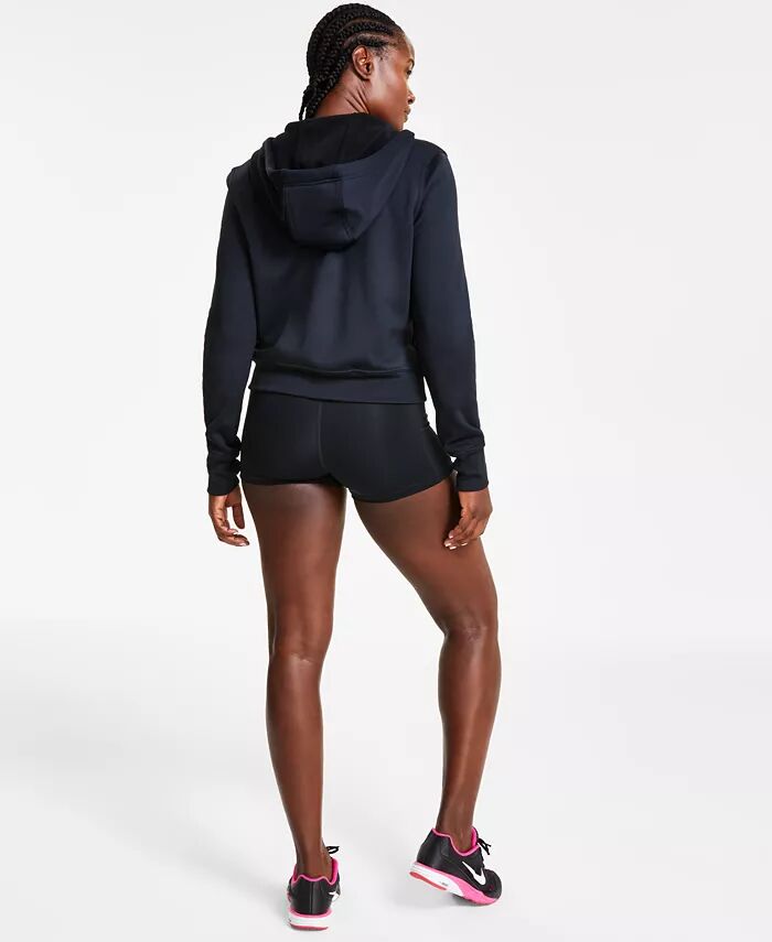 Женская спортивная одежда Essential Repel Woven Jacket, мягкий спортивный бюстгальтер средней ударопрочности, шорты-накидки и кроссовки Pegasus 40 для бега Nike, черный — фото 2