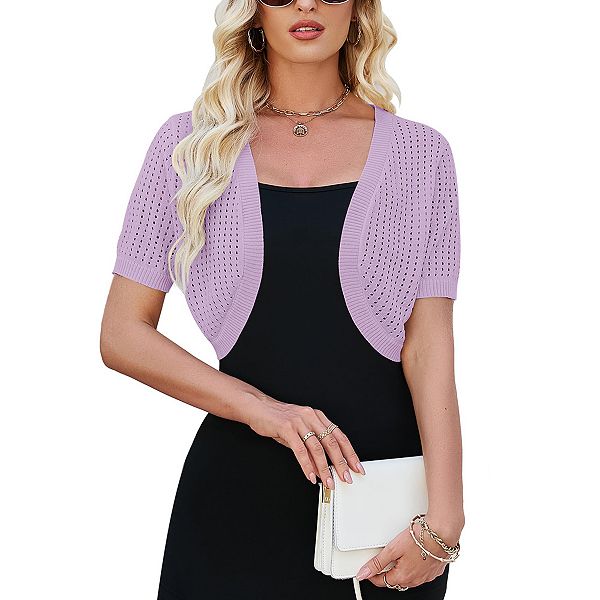 

Женский укороченный кардиган с коротким рукавом Seoria, Purple