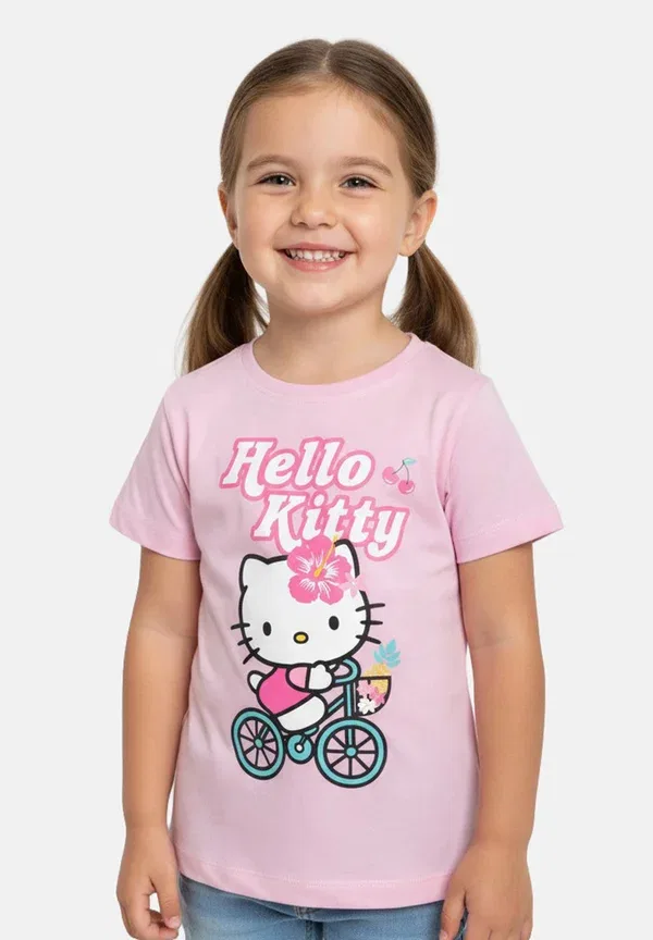 Футболка bike shirt oberteil kurzärmlig print t-shirt Hello Kitty, розовый