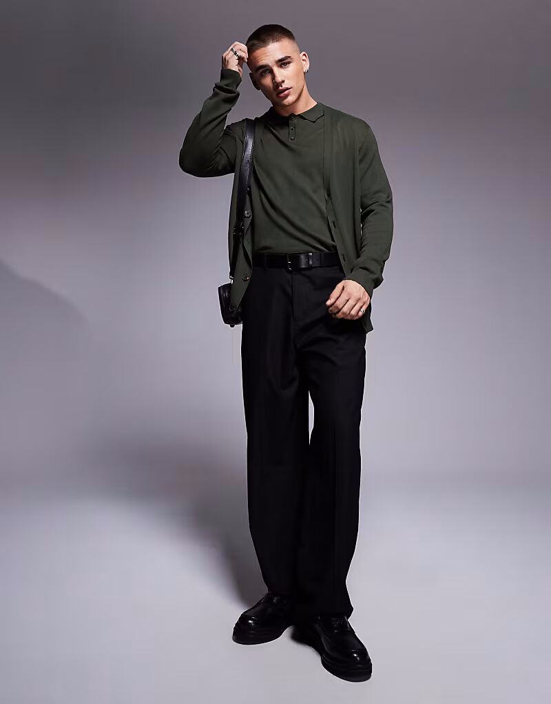 

Кардиган ASOS DESIGN темно-зеленого цвета