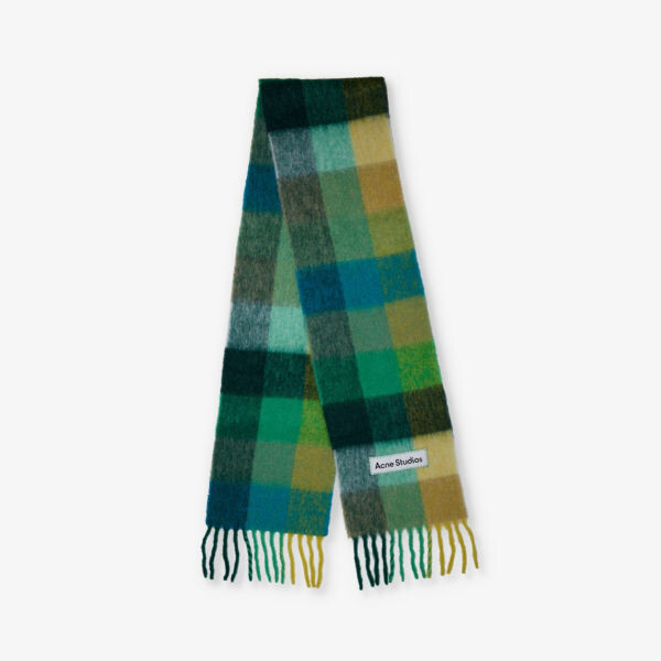 

Вязаный шарф с нашивкой-логотипом Acne Studios, зеленый