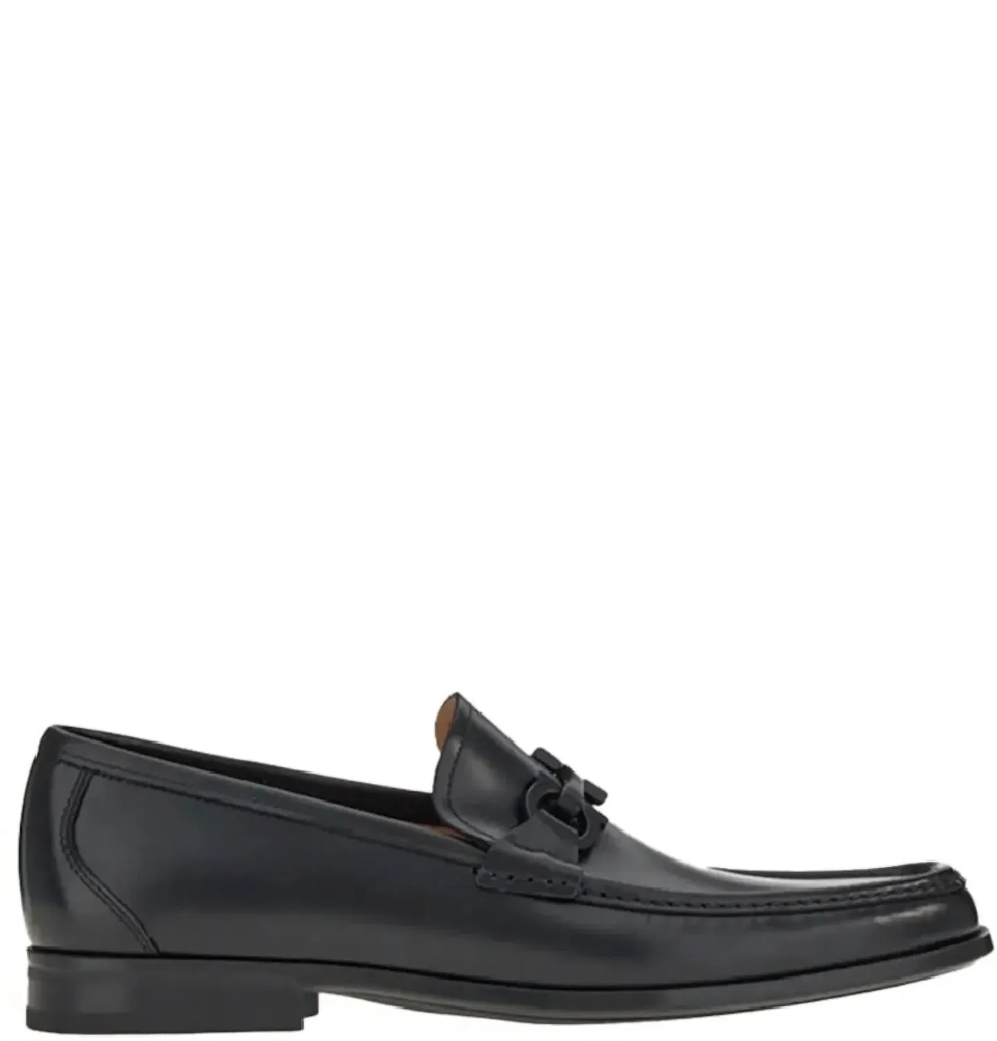 Salvatore Ferragamo Мужские кожаные лоферы черного цвета
