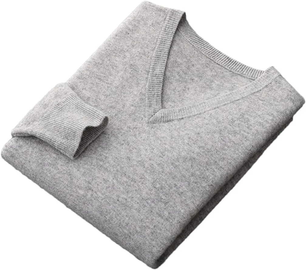 

Мужской вязаный свитер с V-образным вырезом