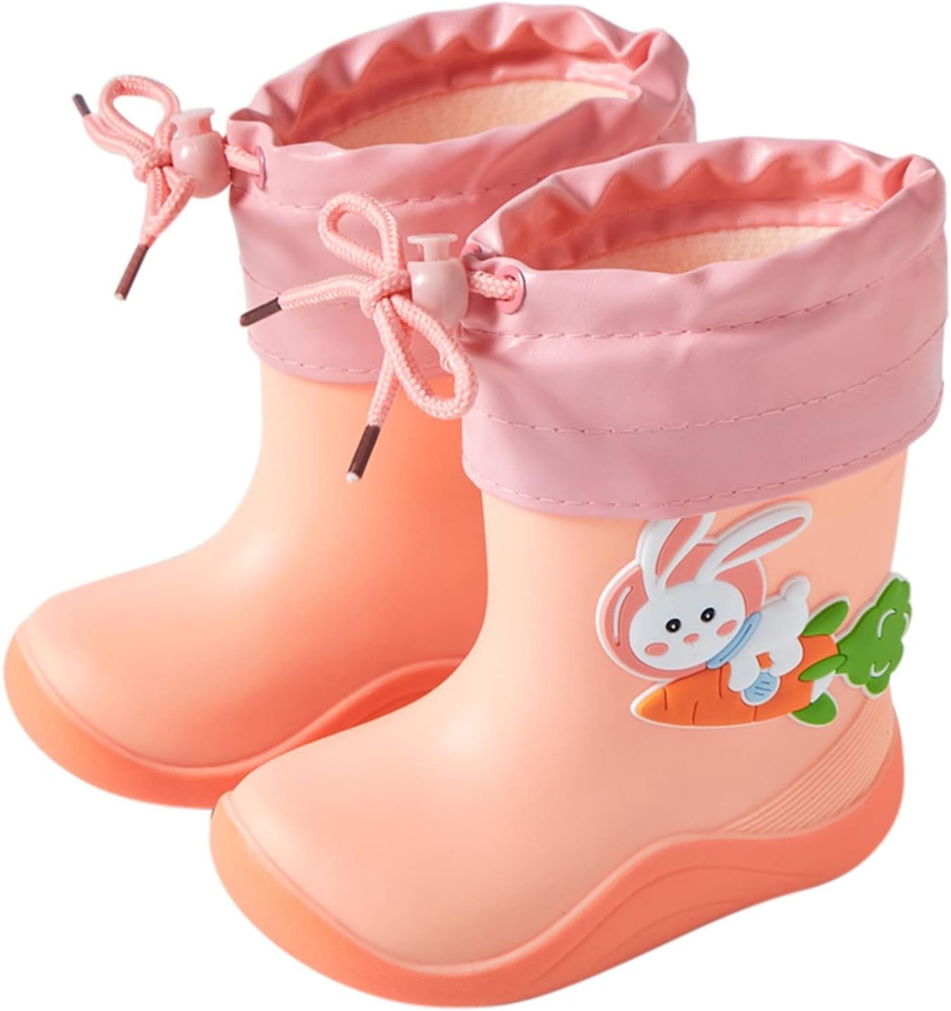 

Детские резиновые сапожки для дождя, водонепроницаемые резиновые сапоги для мальчиков и девочек с забавными узорами, детские грязевые сапоги Generic, розовый